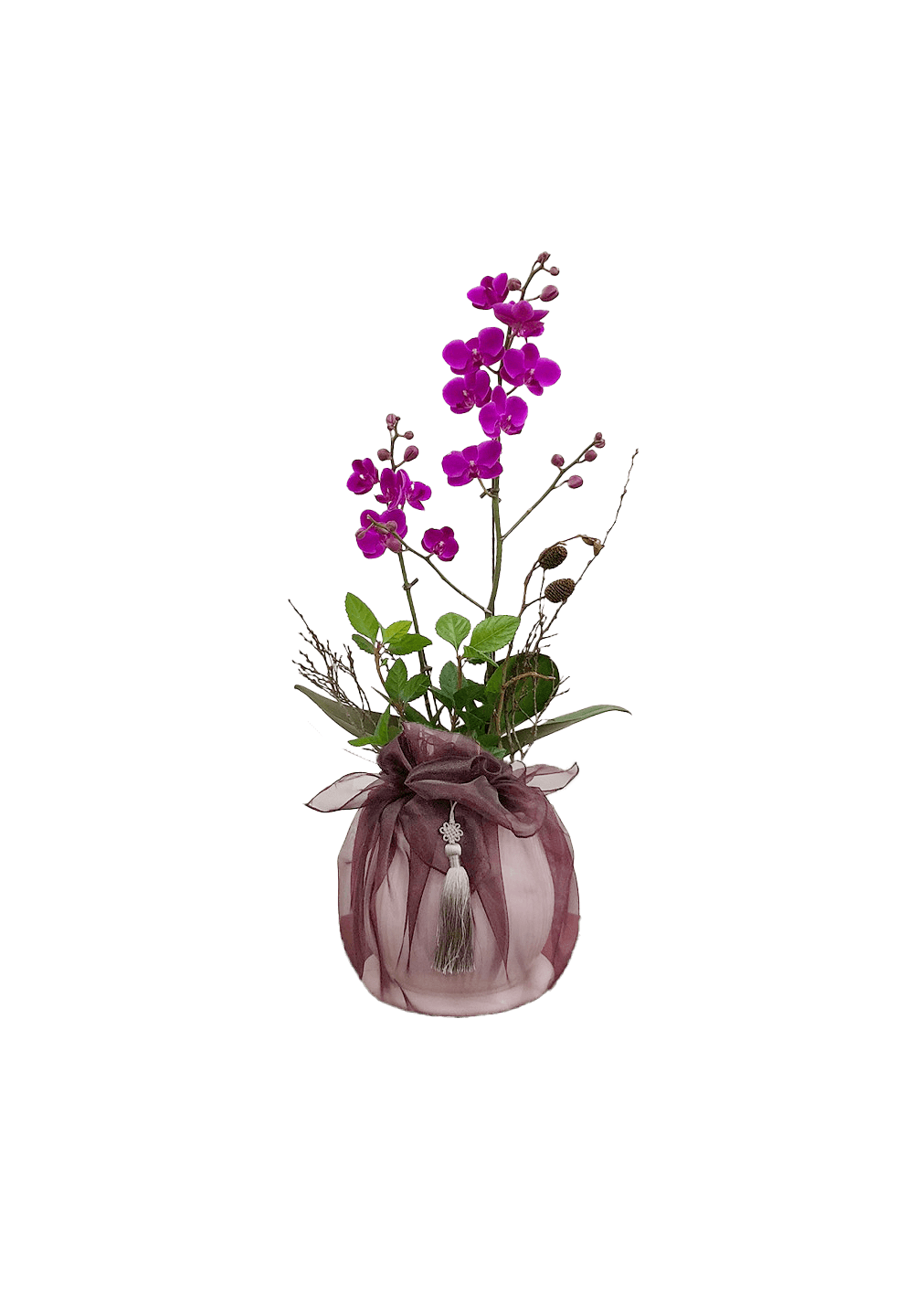 호접 자주색(2대)-줄무늬 화이트+자주 보자기